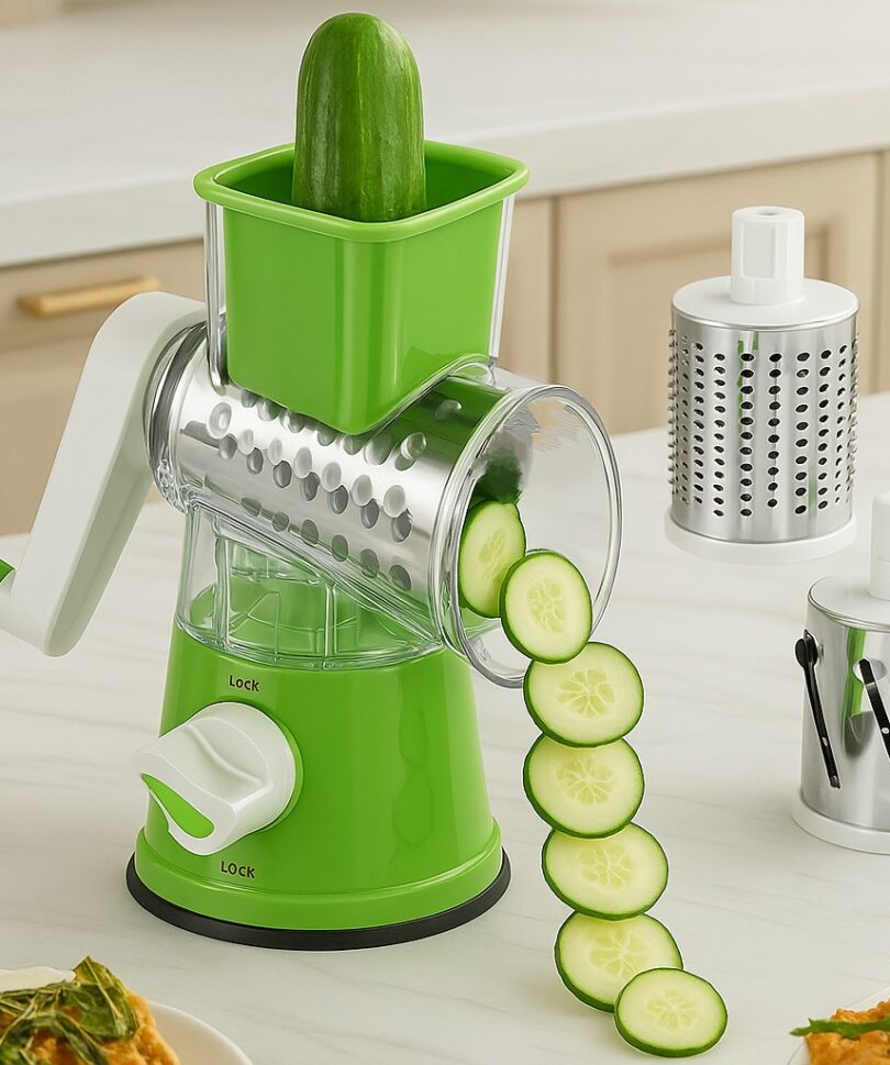 3-in-1 Manual Rotary Vegetable Slicer & Grater
